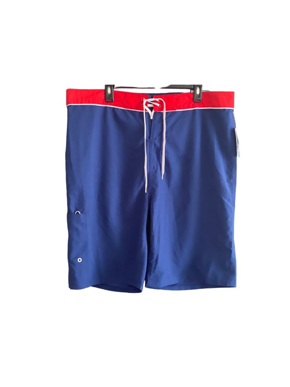 Old Navy California Board Shorts Mens 40 Swim Short Pocket Draw String Red White